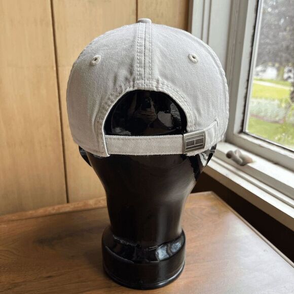 Vintage 90s Tommy Hilfiger Khaki Cotton Canvas Hat Cap Adjustable Back - One Siz - Picture 2 of 7